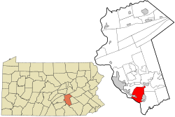 Dauphin County Pennsylvania incorporated and unincorporated areas Lower Swatara township highlighted